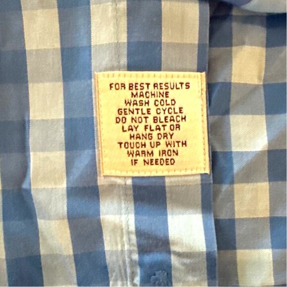 Peter Millar Seaside Finish Button Up Shirt Size Medium Checkered Blue Plaid - Picture 4 of 8